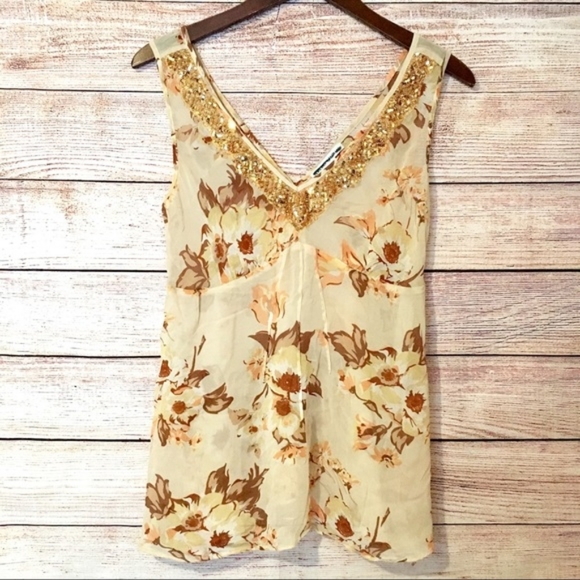 Banana Republic Tops - Banana Republic Floral Sequin Tank